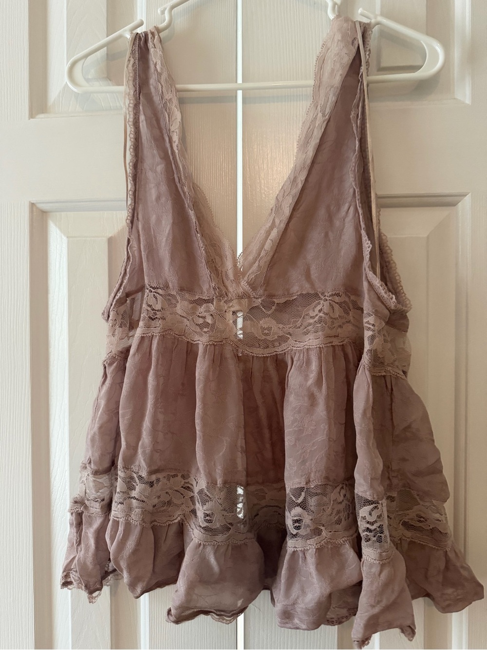 Free People Dusty Rose Lace Trim Chemise - Picture 3 of 4